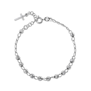 Lhb000059 Sterling Silver Rosary Bracelet