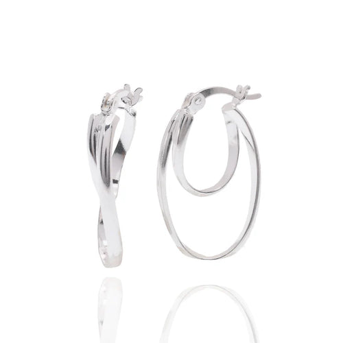 Lhe00012 Sterling Silver Double Hoop Earring