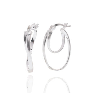 Lhe00012 Sterling Silver Double Hoop Earring