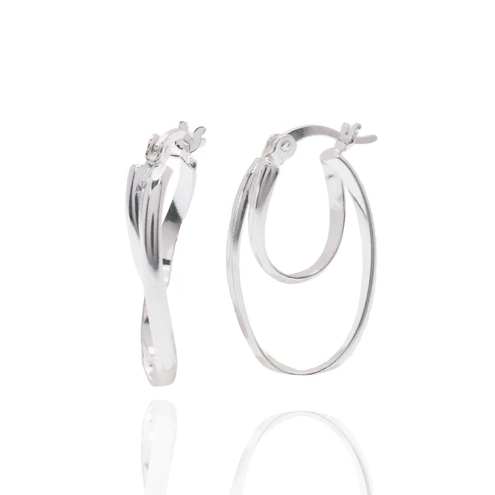 Lhe00012 Sterling Silver Double Hoop Earring