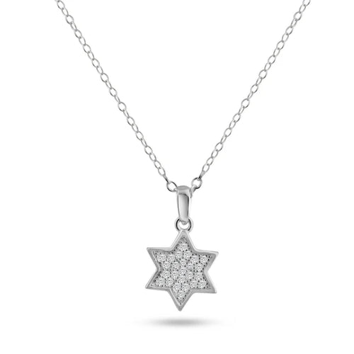 Lhp00026 Sterling Silver Star of David Small Pave