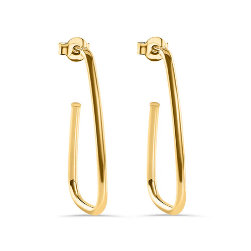 Lhe00045 Sterling Silver Gold PLated Hoop Earring