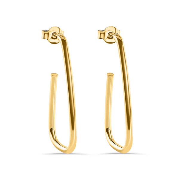 Lhe00045 Sterling Silver Gold PLated Hoop Earring