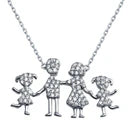 Lhn000479 Sterling Silver Family 2 Daughters & Parents