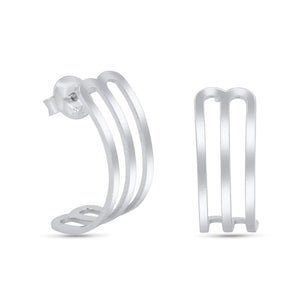 Lhe001289 Sterling silver Hoop Earring Cut Out