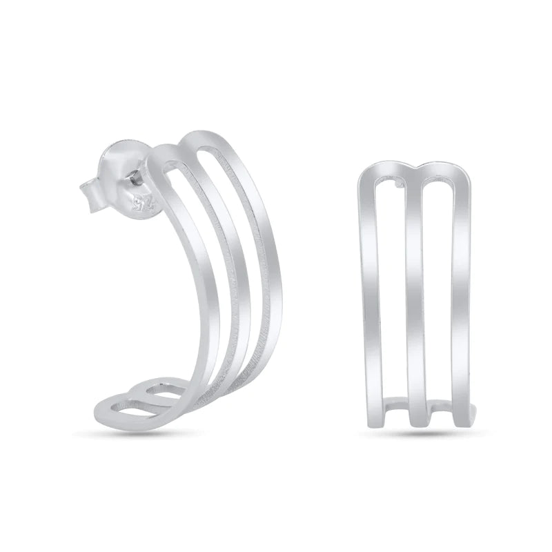 Lhe001289 Sterling silver Hoop Earring Cut Out