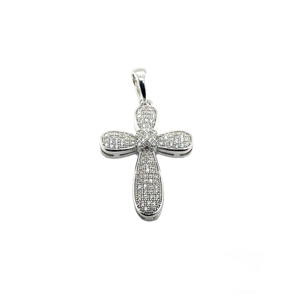 Lhp00190 Sterling Silver Cross Pave & 18'' Chain