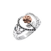 Lhr004559G Sterling Silver Rose Gold Heart Ring