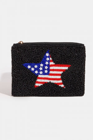 Lhpurse005559 Fashion Purse Seeded Beads 4Th of July