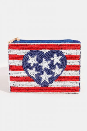 Lhpurse05819 Fashion Purse Seeded Beads 4Th of July