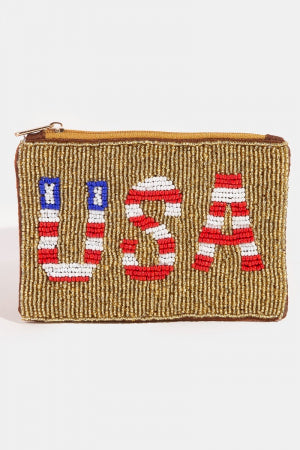 Lhpurse005889 Fashion Purse Seeded Beads 4th of July