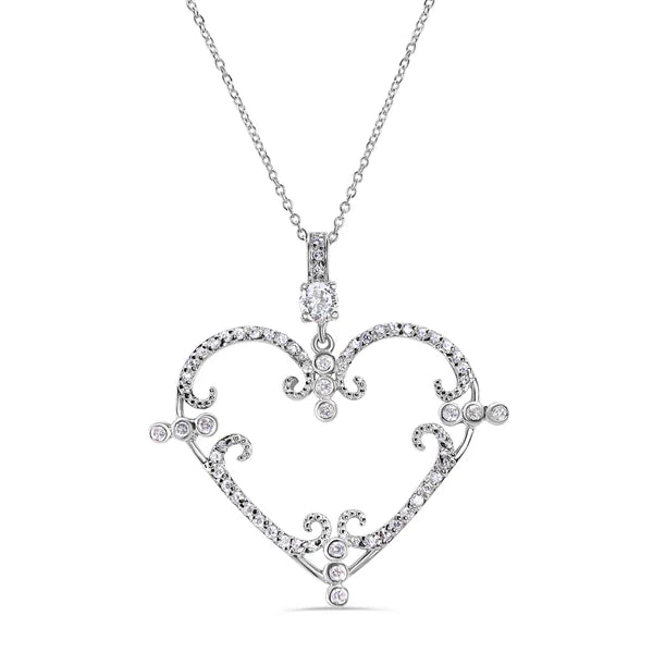 Lhp0605 Sterling Silver Victorian Cz Heart