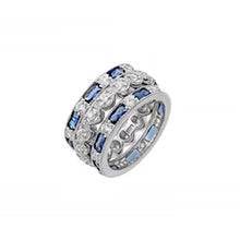 Load image into Gallery viewer, Lhr01019 Sterling Silver Vintage Style 3  Separate  Rings Cz Sapphire Stone
