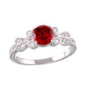 Lhr01165GAR Sterling Silver Red Garnet Cz Ring