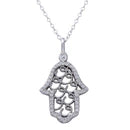 Lhp012699 Sterling Silver Cz Hamsa Necklace