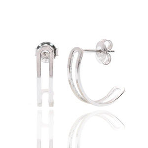 Lhe00131* Sterling Silver Half Hoop Earring