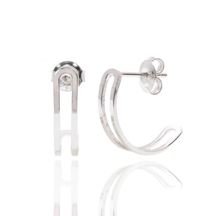 Lhe00131* Sterling Silver Half Hoop Earring