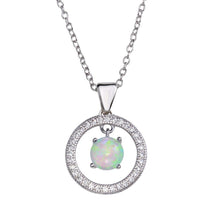 Load image into Gallery viewer, Lhe01204op  Sterling Silver Opal Halo Cz earring