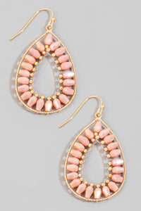 Lhe95005 Fashion Earring Mint & Pink Drop