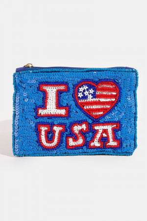 Lhpurse05809 Fashion Purse Seeded Beads 4th of July