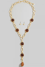 Load image into Gallery viewer, Lhn101079 Fashion Necklace Y Drop Tortoise/white