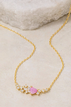 Lhn103009 Fashion Pink Heart Necklace