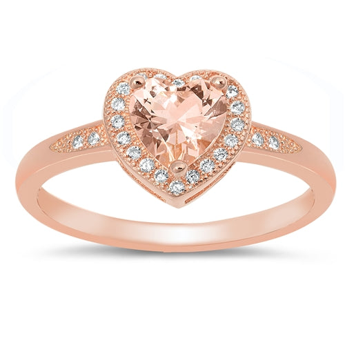 Lhr1047789 Sterling Silver Heart Ring Topaz Cz November Birth Stone
