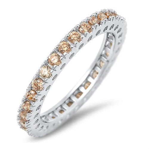 Lhr1051049 Sterling Silver Ring Topaz Cz November Birth Stone