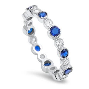 Lhr1054949 Sterling Silver Blue Band Ring