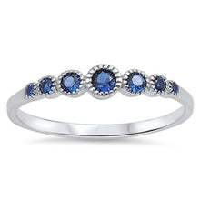 Load image into Gallery viewer, Lhr1055109 Sterling Silver Ring Graduated Sapphire Blue Cz 3 ColorsPink&amp; Amethyst