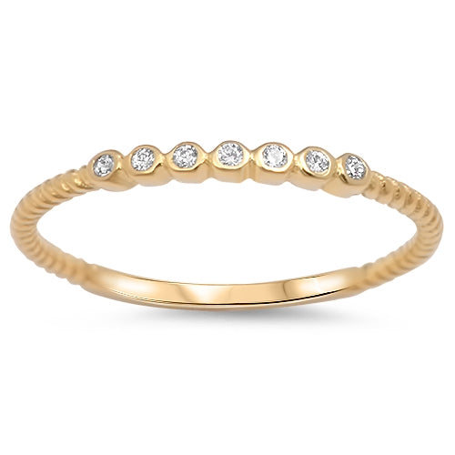Lhr1060139 Sterling Silver Ring Gold Plated Band Cz Stones