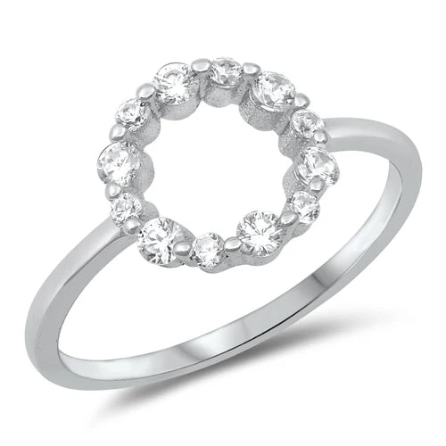 Lhr1068309 Sterling Silver Ring Round Cz Stones