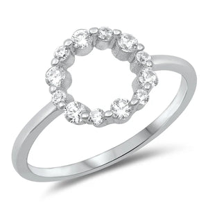 Lhr1068309 Sterling Silver Ring Round Cz Stones