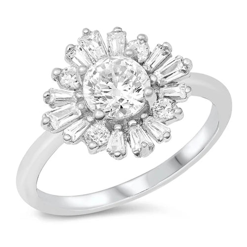 Lhr1069609 Sterling Silver Ring Vintage Cz Style