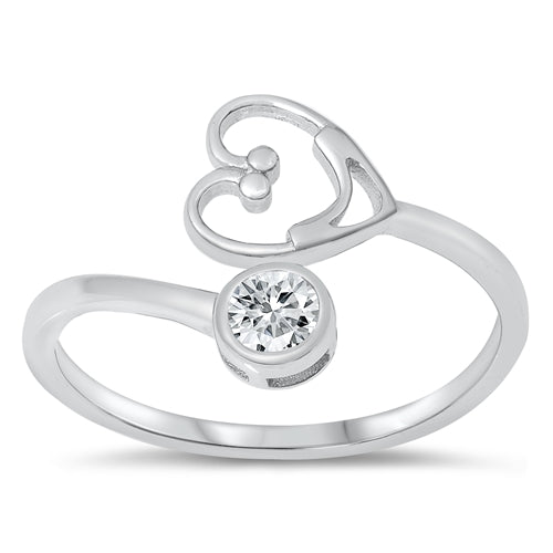 Lhr1070729 Sterling Silver Ring Stetoscope Cz