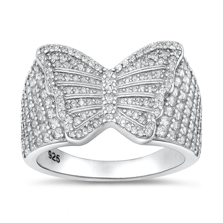 Lhr1074559 Sterling Silver Butterfly Ring Cz