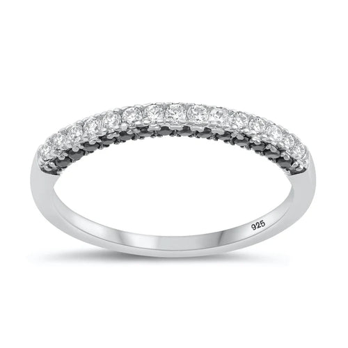 Lhr1074659 Sterling Silver Cz Band Ring