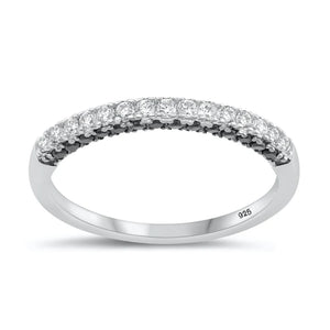 Lhr1074659 Sterling Silver Cz Band Ring