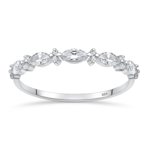 Lhr1075559 Sterling Silver Cz Band Ring