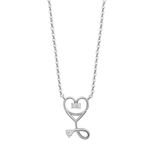 Lhn109939 Sterling Silver Heart Stethoscope