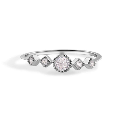 Lhr901174* Sterling Silver Cz Band Ring