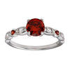 Lhr01191 Sterling Silver Garnet Cz Ring