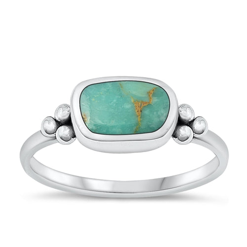 Lhr1315229Tq Sterling Silver Ring Real Turquoise Stone Available in Tiger eye & Black Agate