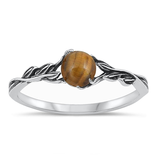 Lhr1315949 Sterling Silver Ring Tiger Eye