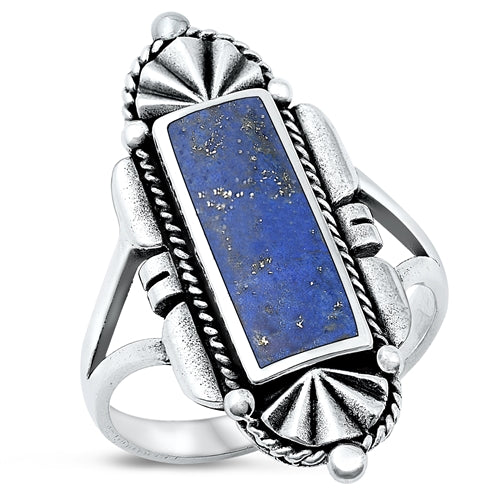 Lhr1316009Lapis Sterling Silver Lapis Long Ring