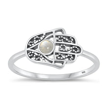 Load image into Gallery viewer, Lhr1316879 Tq .Sterling Silver Hamsa Ring 4 Available Colors sizes 5-10