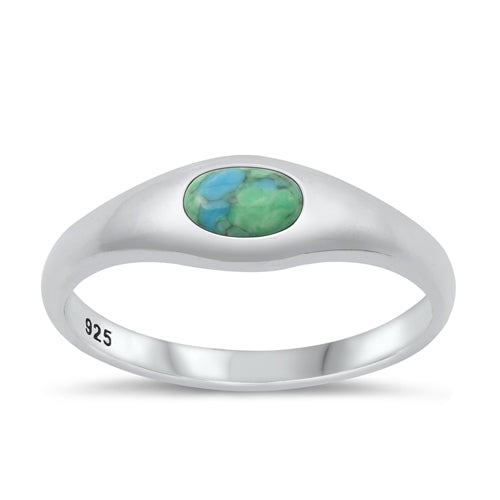 Lhr1317089 Sterling Silver Ring Turquoise Stone