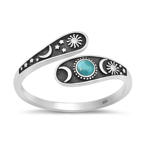 Lhr1318439 Sterling Silver Wrap Moon Star