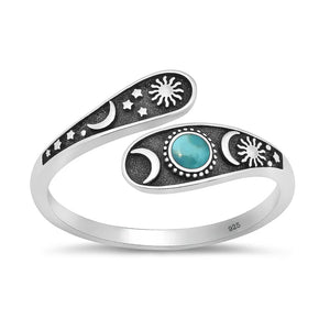 Lhr1318439 Sterling Silver Wrap Moon Star