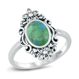 Lhr1319039 Sterling Silver Real Turquoise Ring